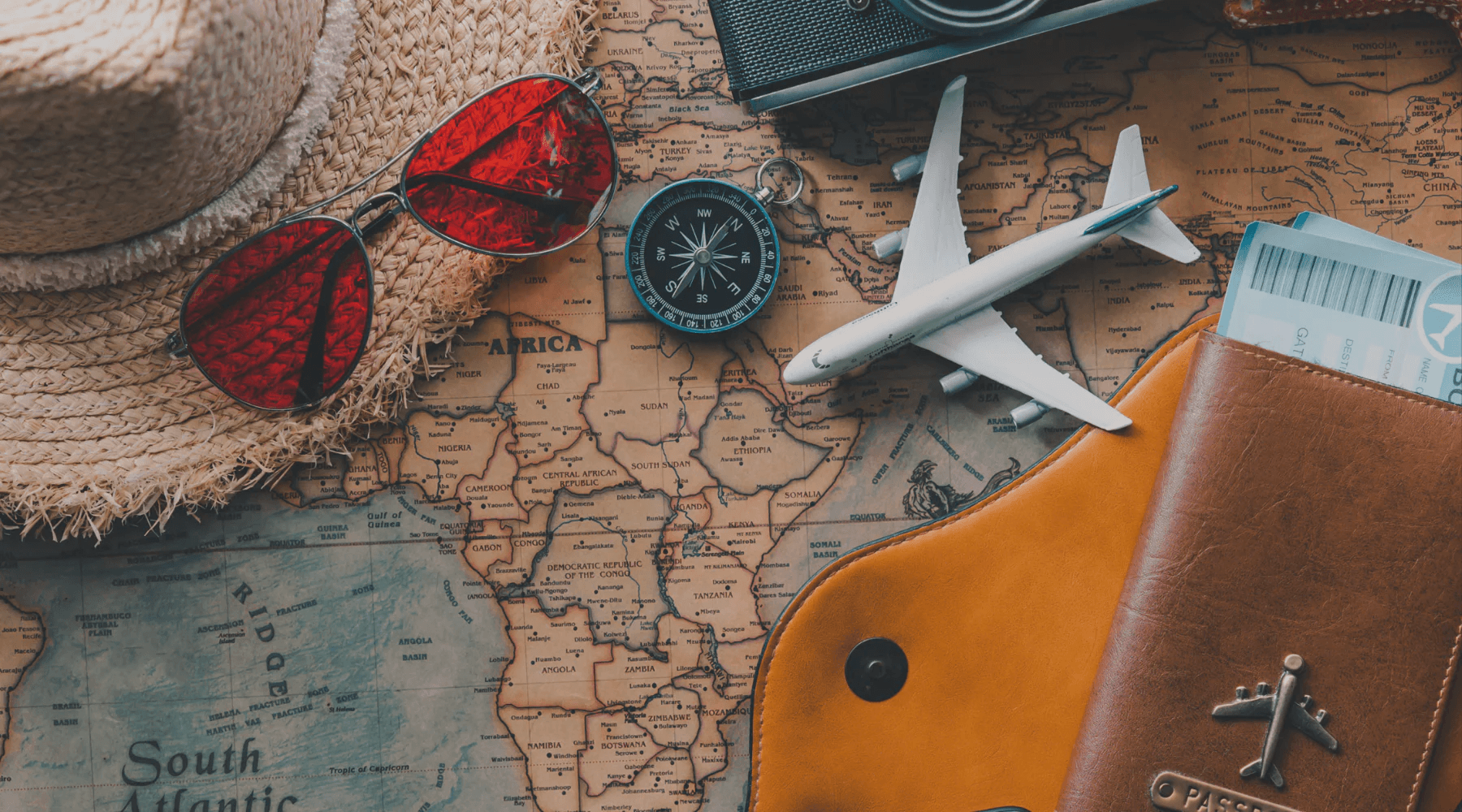 Mapa y accesorios de viaje